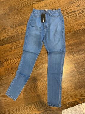 Fashion Nova High-Waist Light Blue Skinny Jeans
